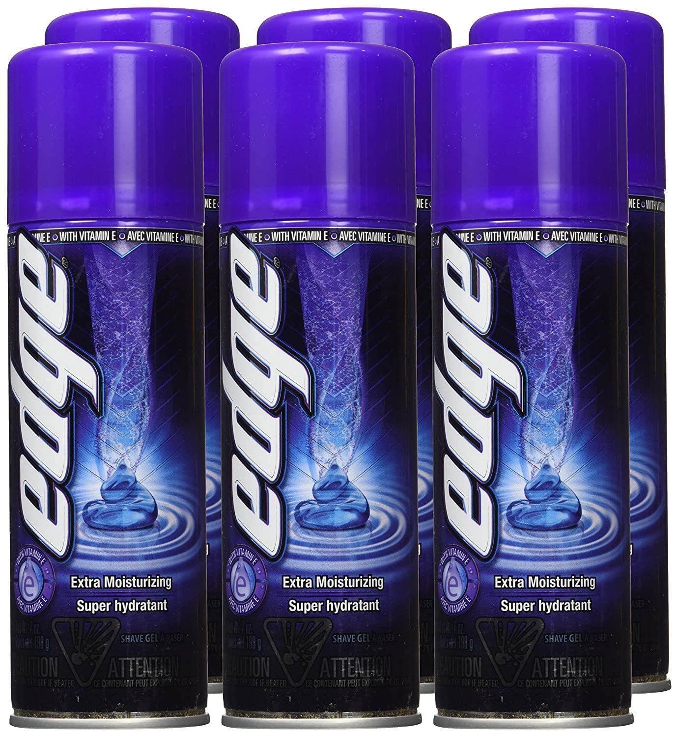 Edge Extra Moisturizing Shave Gel for Men, 7oz (6 Pack)