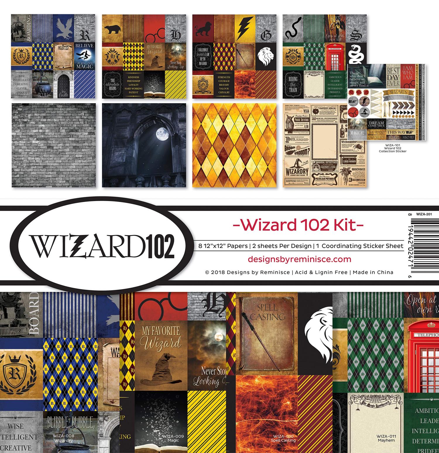 Reminisce Wizard 102 Scrapbook Collection Kit 12x12 Inch Multi Color
