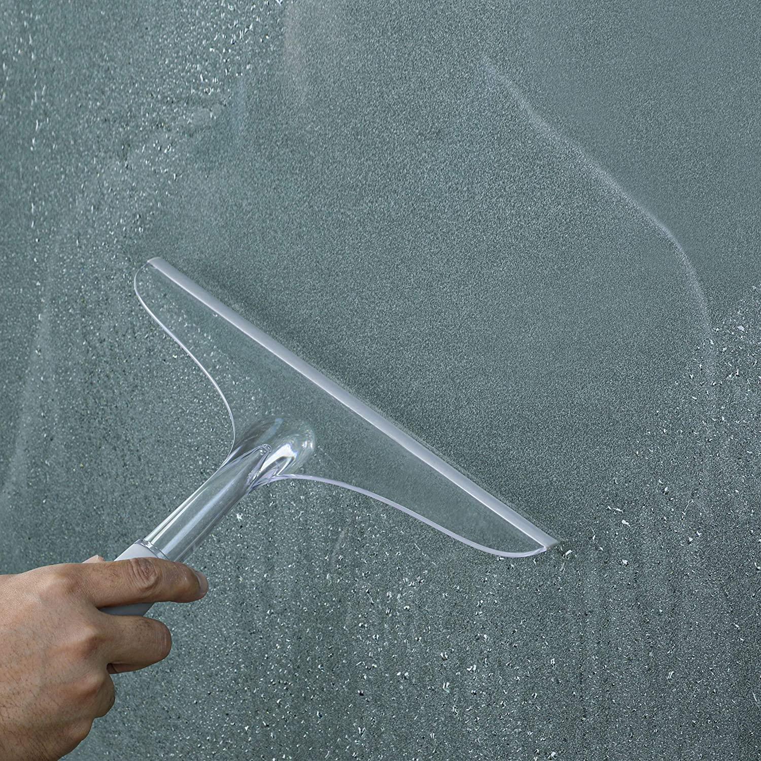 Shower Squeegee for Bathroom Shower Glass Doors, Rubber Window Cleaner  Squeegee, Clear Plastic Car Windshield Cleaning Squeegee