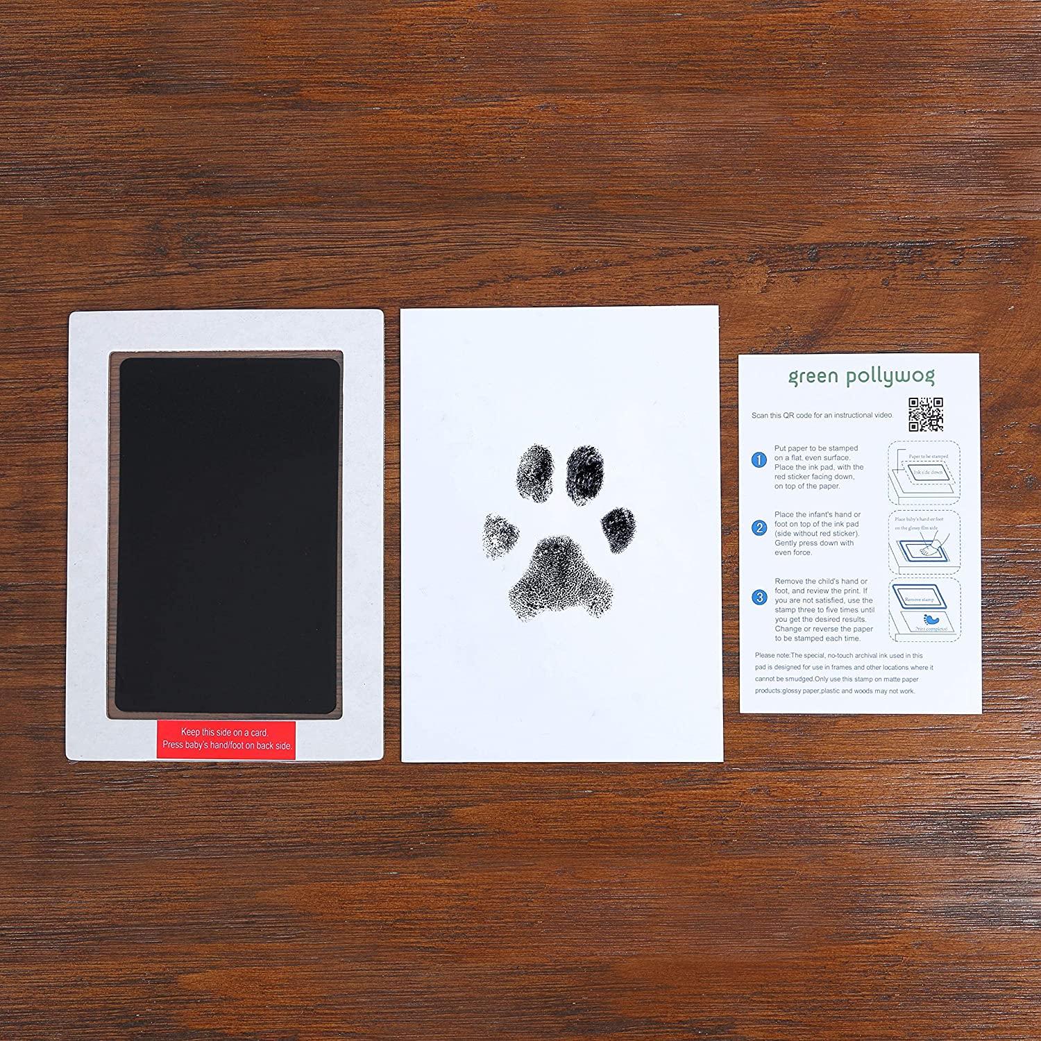 Green Pollywog - Extra-Large Clean Touch Inkless Ink Pad for Pets, Pawprints for Dogs & Cats Non-Toxic, Paw Print Stamp Kit, Dog Paw Print  Kit