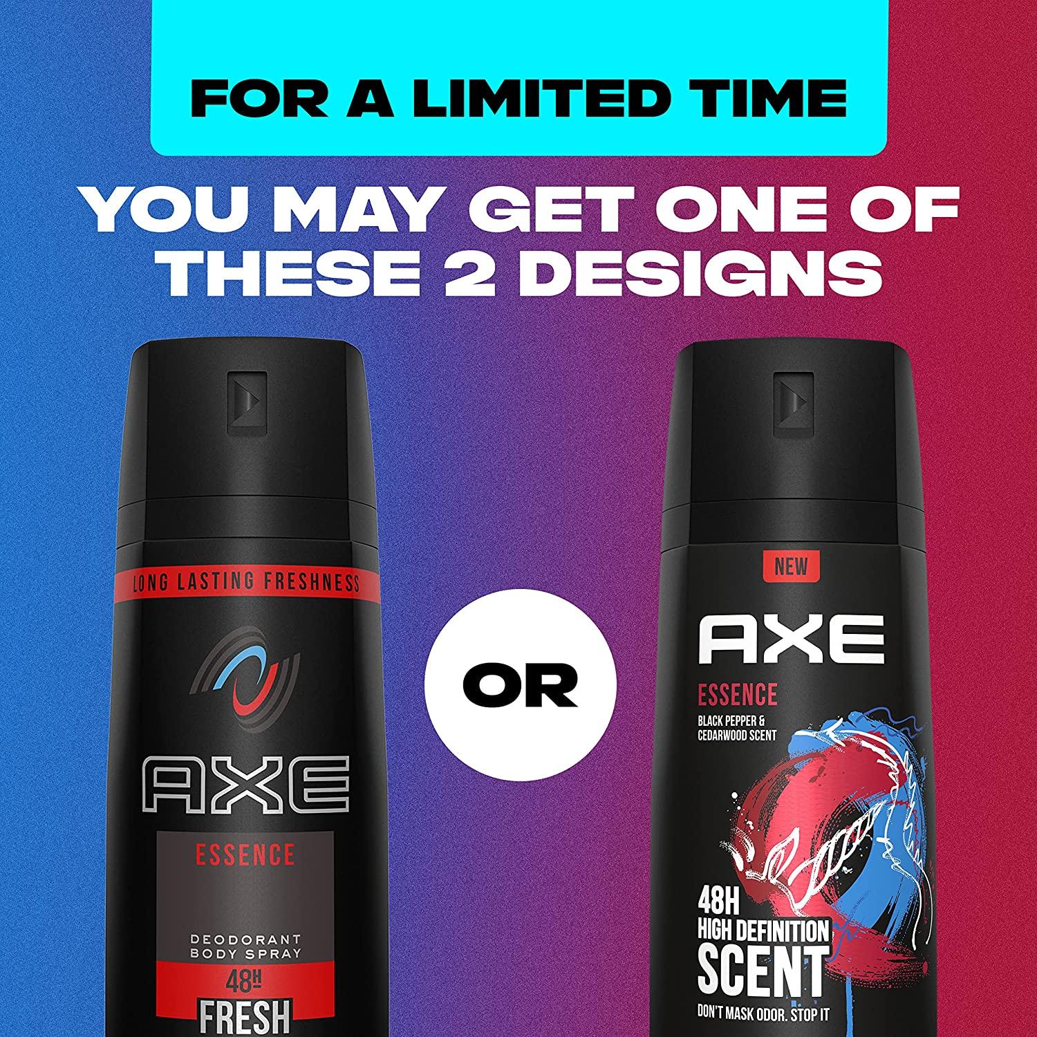 AXE Body Spray Deodorant For Long Lasting Odor Protection Essence Black Pepper And Cedarwood