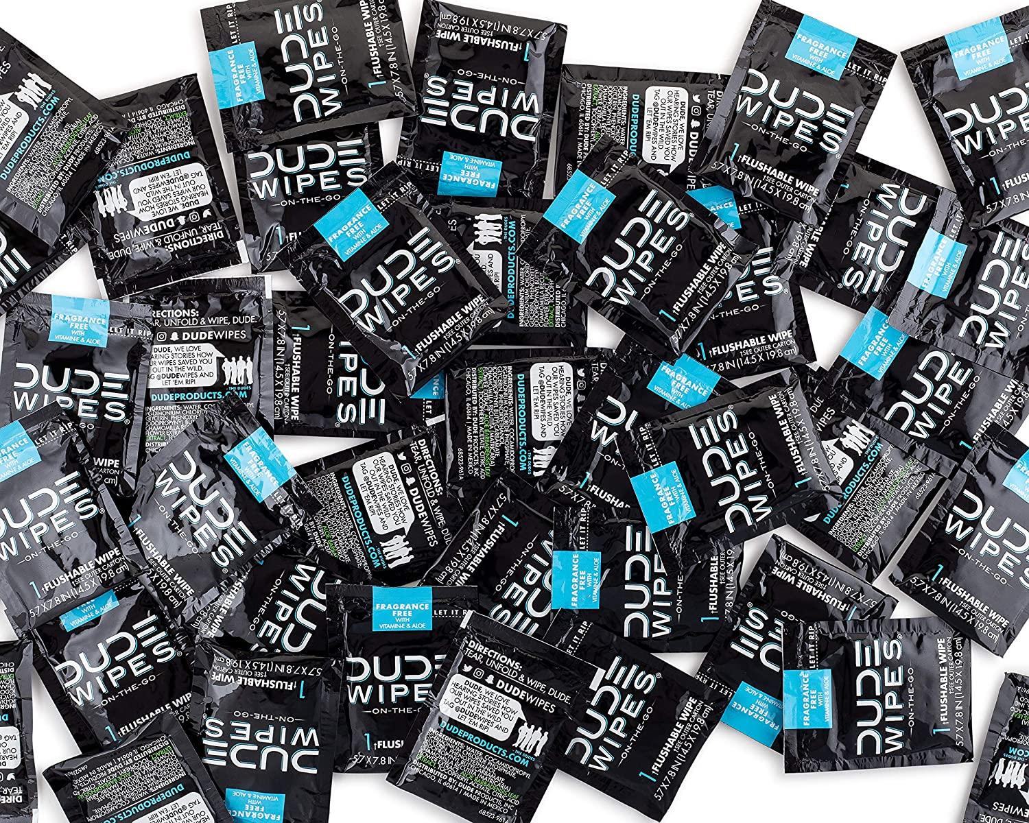 Dude Wipes Flushable Wipes, Fragrance Free, On-The-Go - 30 wipes