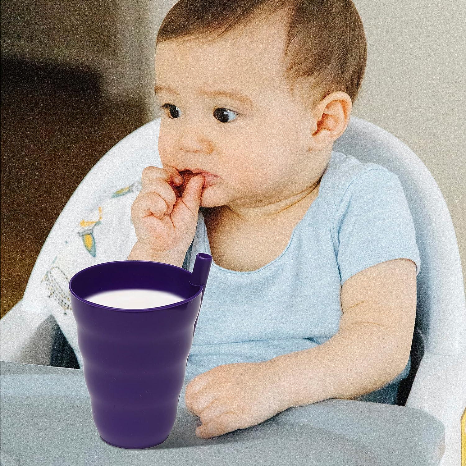 Klickpick Home Kids Cups Set - 8.5 Ounce Children Tumbler with straws And  Lids Stackable Stainless Steel Toddler Baby Straw Cup Powder Coated  Insulated Tumblers (Pink Teal Purple Green)