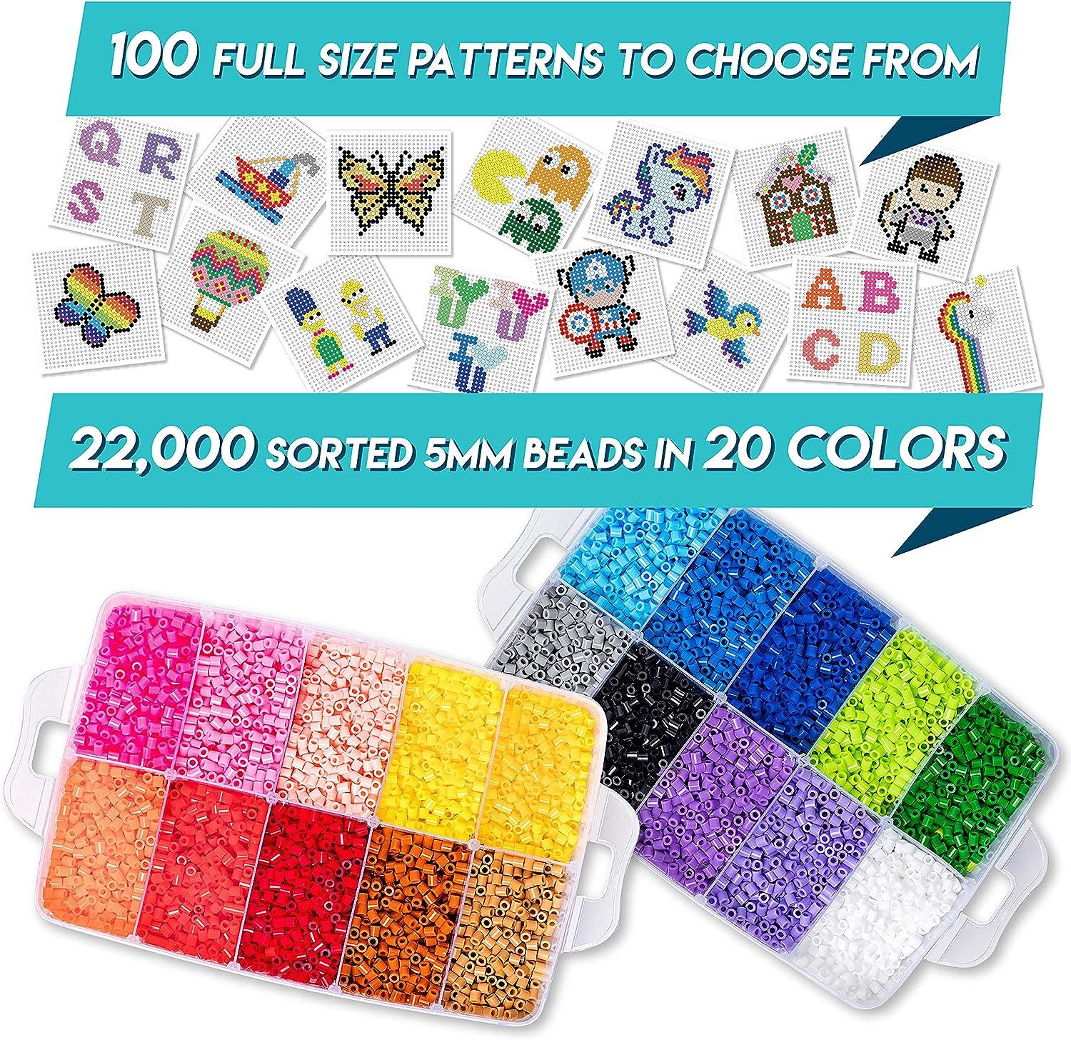 Fuse Beads, 21,000 pcs Fuse Beads Kit 22 Colors 5MM for Kids