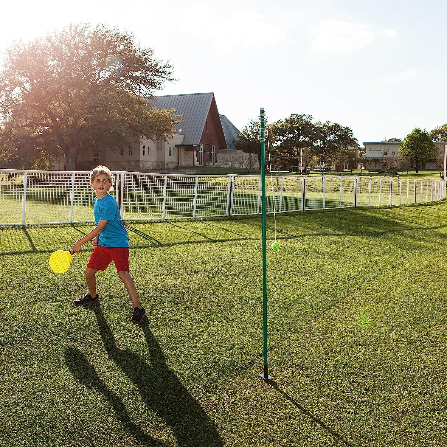 Family Tetherball Set Trymaker Tetherball Set - Blue & Green Rubber Tether  Ball With Rope For Kids & Adults Tetherball For Dogs