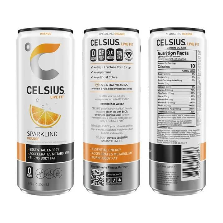 does celsius have l carnitine CELSIUS ESSENTIALS™ Sparkling Orangesicle Energy Drink Can, 16 fl oz main image 1