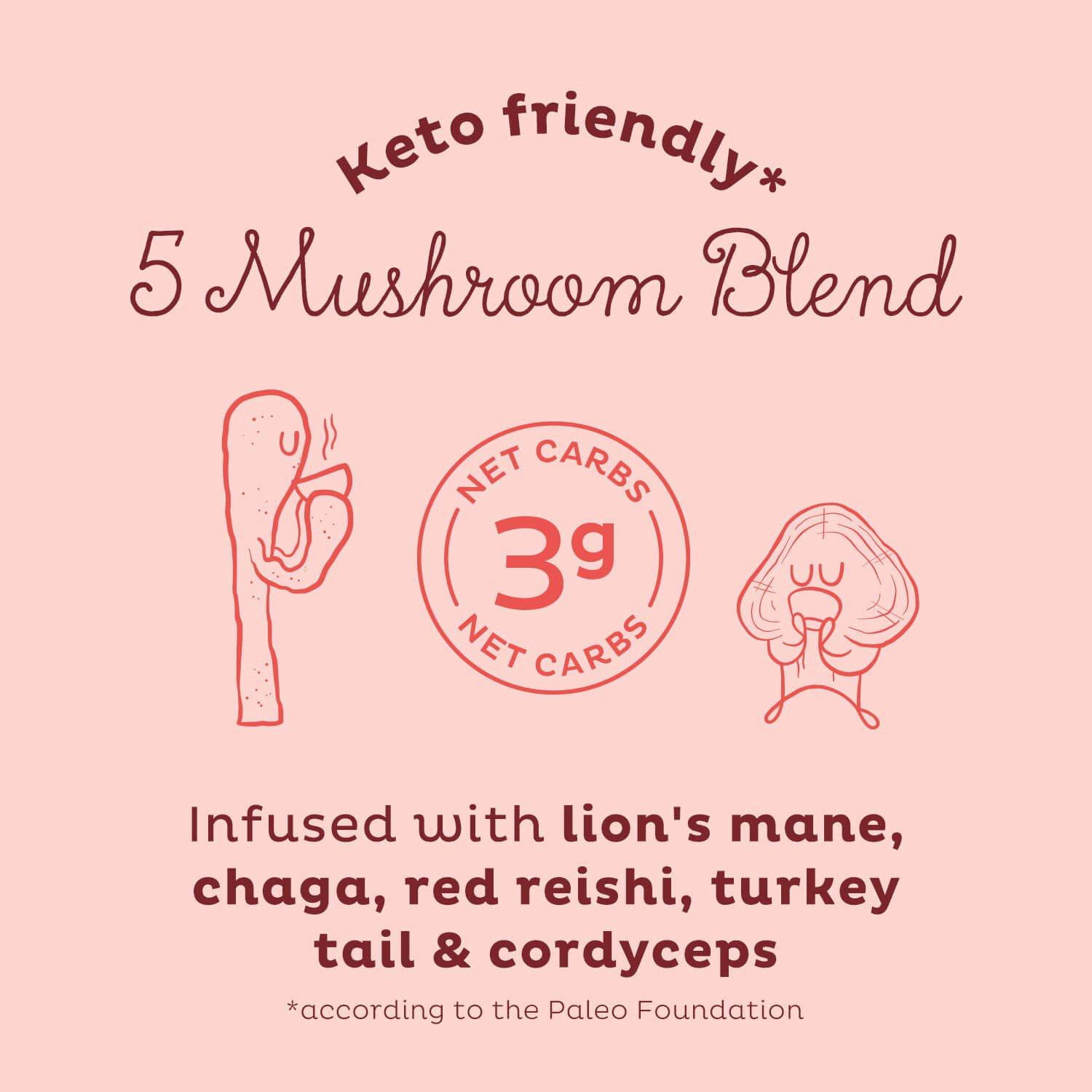 KOS Mushroom Coffee Dark Chocolate Mocha Flavor Organic Instant Coffee Mix with Reishi