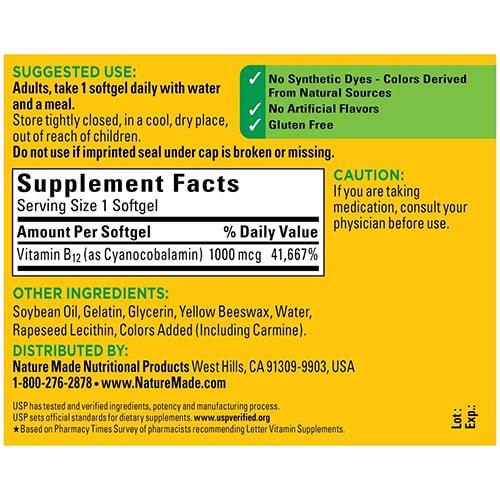 Nature Made Vitamin B12 Time Release 160 Tablets