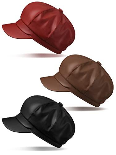 6316 Red Newsboy Plain Cabbie Beret Hat & Khaki moonsix Red Newsboy Plain Cabbie Beret Hat & Khaki Newsboy  main image 4