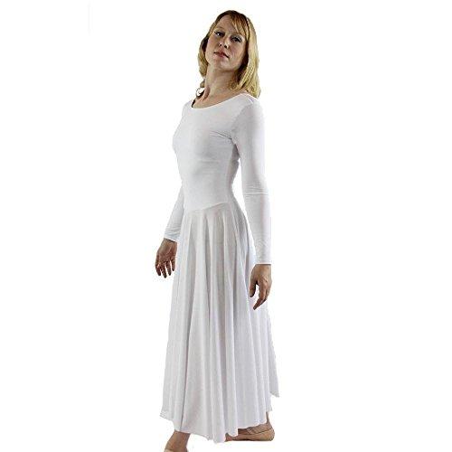 Danzcue Women's Praise Loose Fit Full Length Long Sleeve Dance Dress - White (Large) | Buy Now with Express International Delivery | GoSupps.com Danzcue Women's Praise Loose Fit Full Length Long Sleeve Dance Dress - White (Large) | Buy Now with Express International Delivery | GoSupps.com