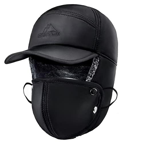 Winter Trapper Hat with Ear Flaps - Windproof Unisex Ushanka Hat