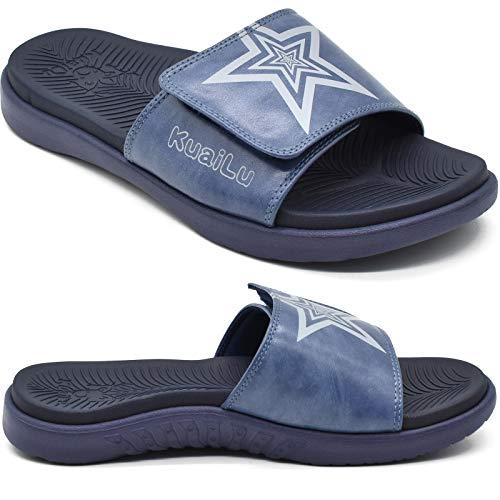 KuaiLu Mens Orthotische Slides Zachte Kussen Sport Sandalen met Plantar