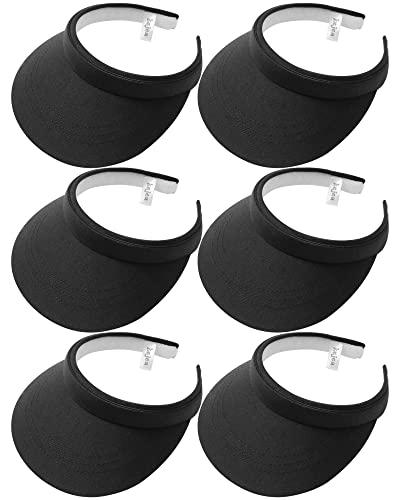 6 Pack Adjustable Clip On Sun Visor Hat for Women Men - Wide  display picture 2