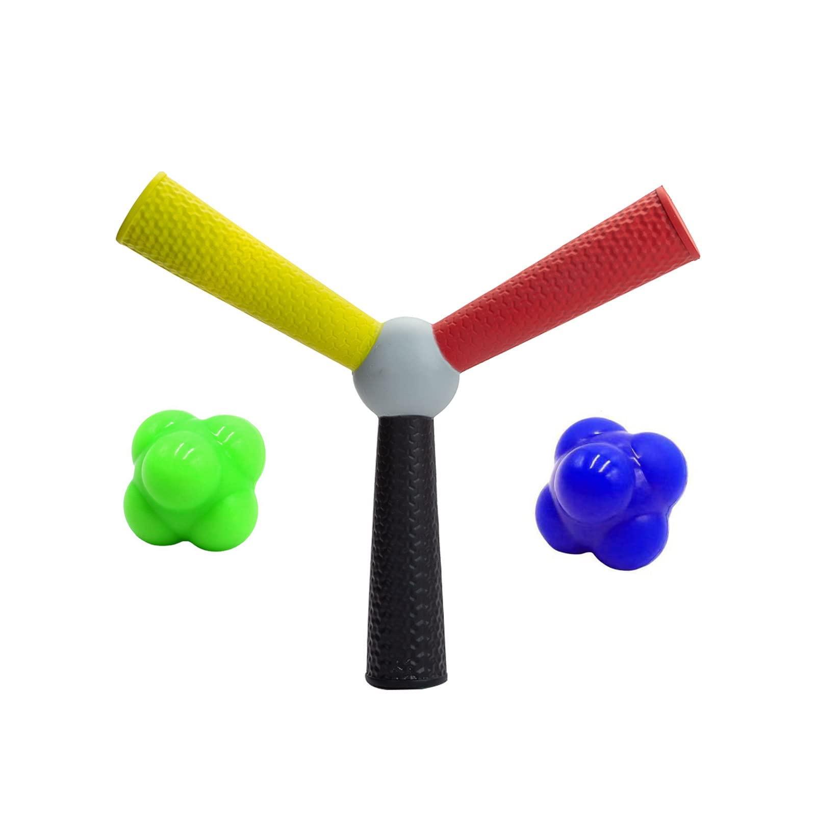 Lot De 2 Balles D'Entraînement Réaction Caoutchouc - Coordination Œil-Main Et Réflexes Pour Sport