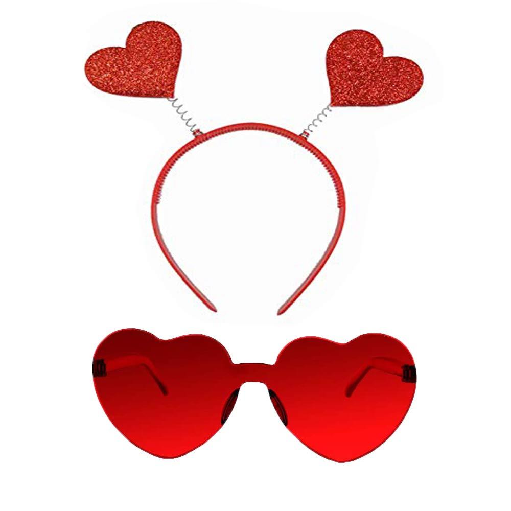 12 Pcs Pom Pom Headbands Heart Sunglasses Costume Party Accessory Amazon.com: Taiyin 12 Pcs Pom Pom Headband Tinsel Wrapped  main image 3