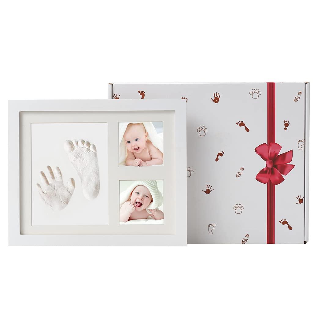 Baby Shower Gift For Grandparents Inkless Baby Hand & Footprint Kit - Safe Clean Touch Keepsake With Wooden Photo Frame For Newborns Safe Newborn