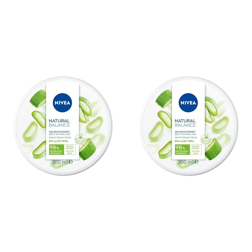 Nivea Natural Balance Aloe Vera All-Purpose Cream 200ml - Moisturizing  Vegan Cream for Face Body & Hands (2 Pack) - Organic Aloe Vera Hydration |  Buy Now with Express International Delivery | GoSupps.com