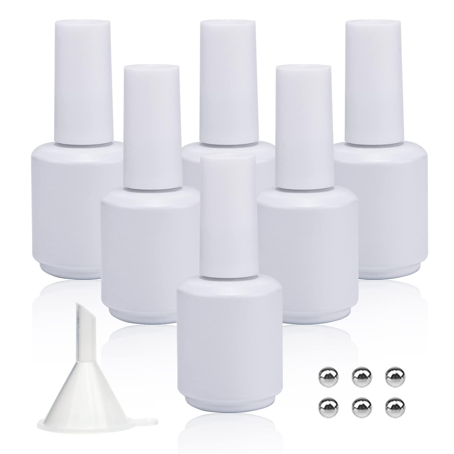 Agidea Leere Nagellackflaschen Mit Pinsel – 2 Stück, 10 Ml, Transparent, Inkl. Mischkugeln & Trichter Für DIY Nageldesign