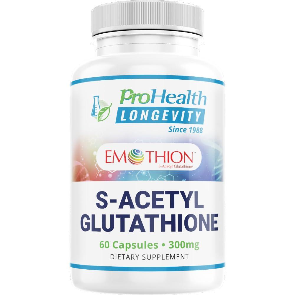 aspirin glutathione ProHealth S-Acetyl (Emothion) 300mg - 60 Capsules | Powerful Antioxidant Supplement Flavor:Mixed Berry