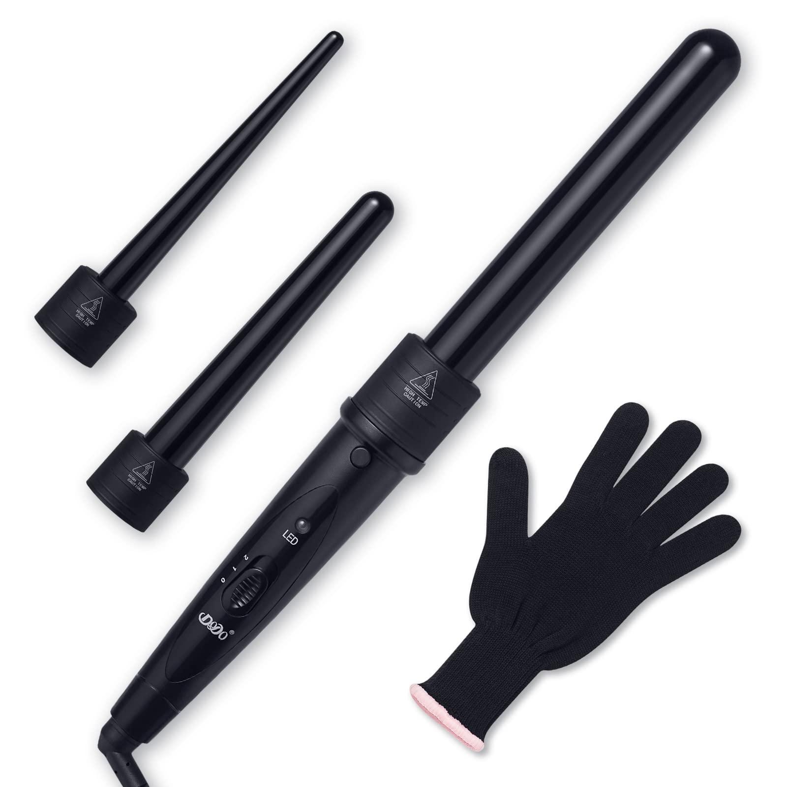 Black Power Cord with Velcro Strap Ceremic Curling Iron With Carrier Bag 1 1/4 Inch Extra Long Barrel Curling Iron, Ceramic  main image 4