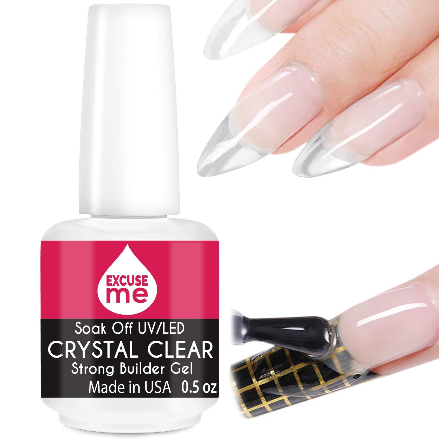 Soak Off LED/UV Builder Gel Crystal Clear 0.5oz - Nail Extension