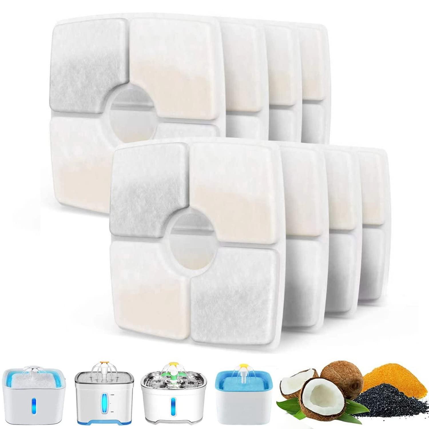 8-Pack Replacement Filters for Veken 84oz/2.5L Pet Fountain - Cat