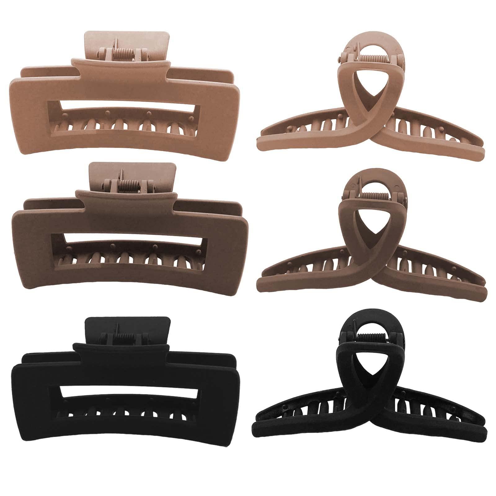 Large Plastic Hair Claw Clips 6 Pack Non-Slip Durable for Thick Fine Long Hair Xpressory Large Hair Claw Clips for Thick Hair - 6 Pack, Non  main image 4