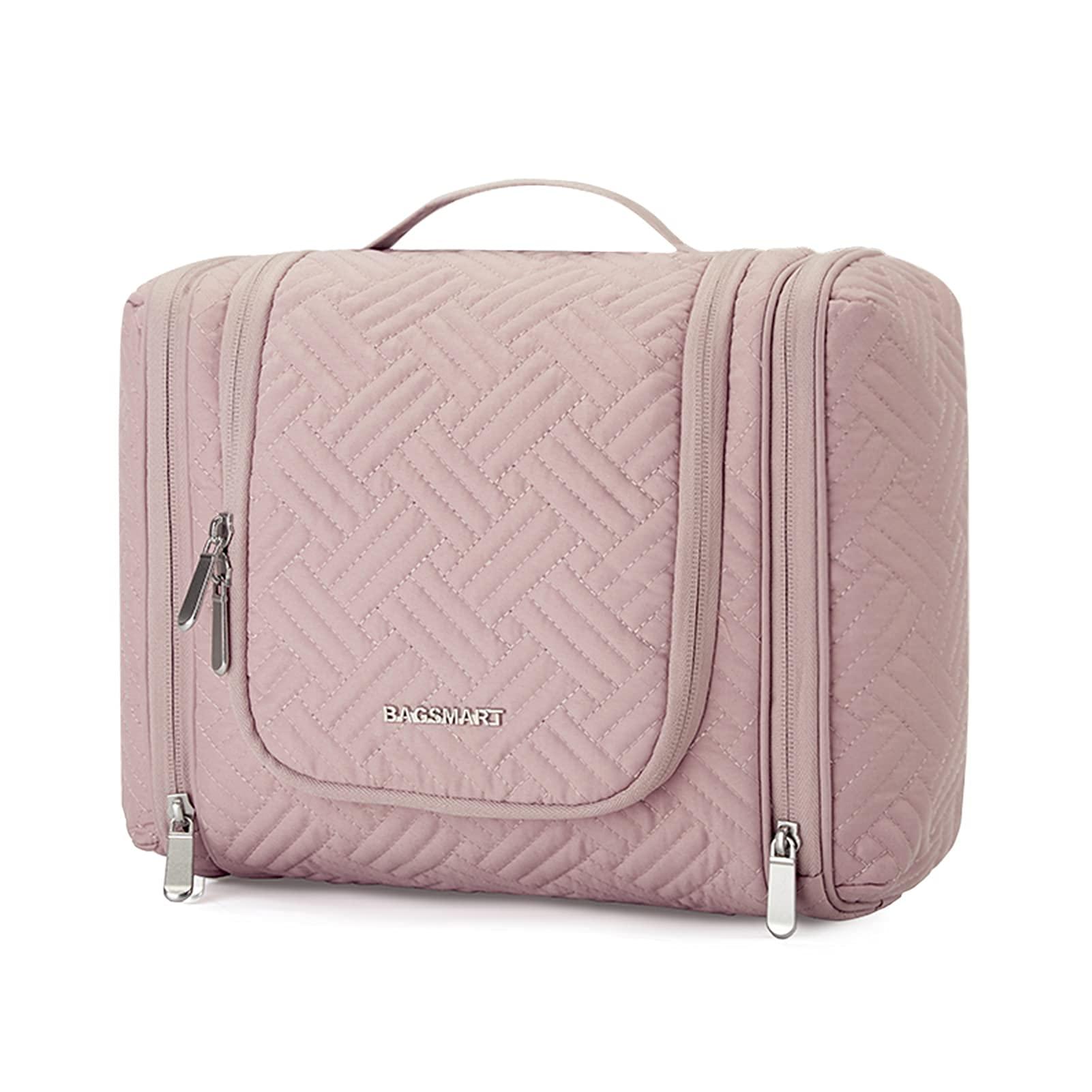 BAGSMART Travel Toiletry Organizer with Hanging Hook - Water-resistant  Cosmetic Makeup Bag for Shampoo & Toiletries in Pink | Buy Now with Express  International Delivery | GoSupps.com