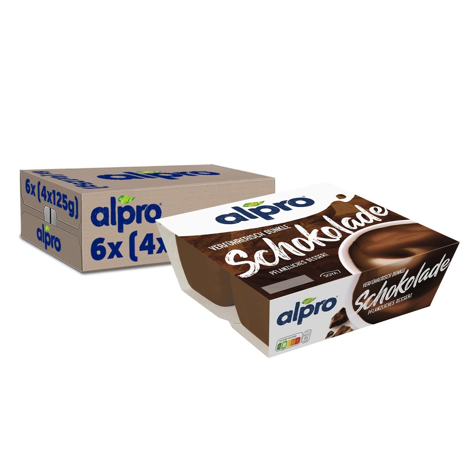 Alpro Soya Dessert Dark Chocolate - Vegan Lactose-Free & Gluten-Free -  6x125g Pack | Buy Now with Express International Delivery | GoSupps.com