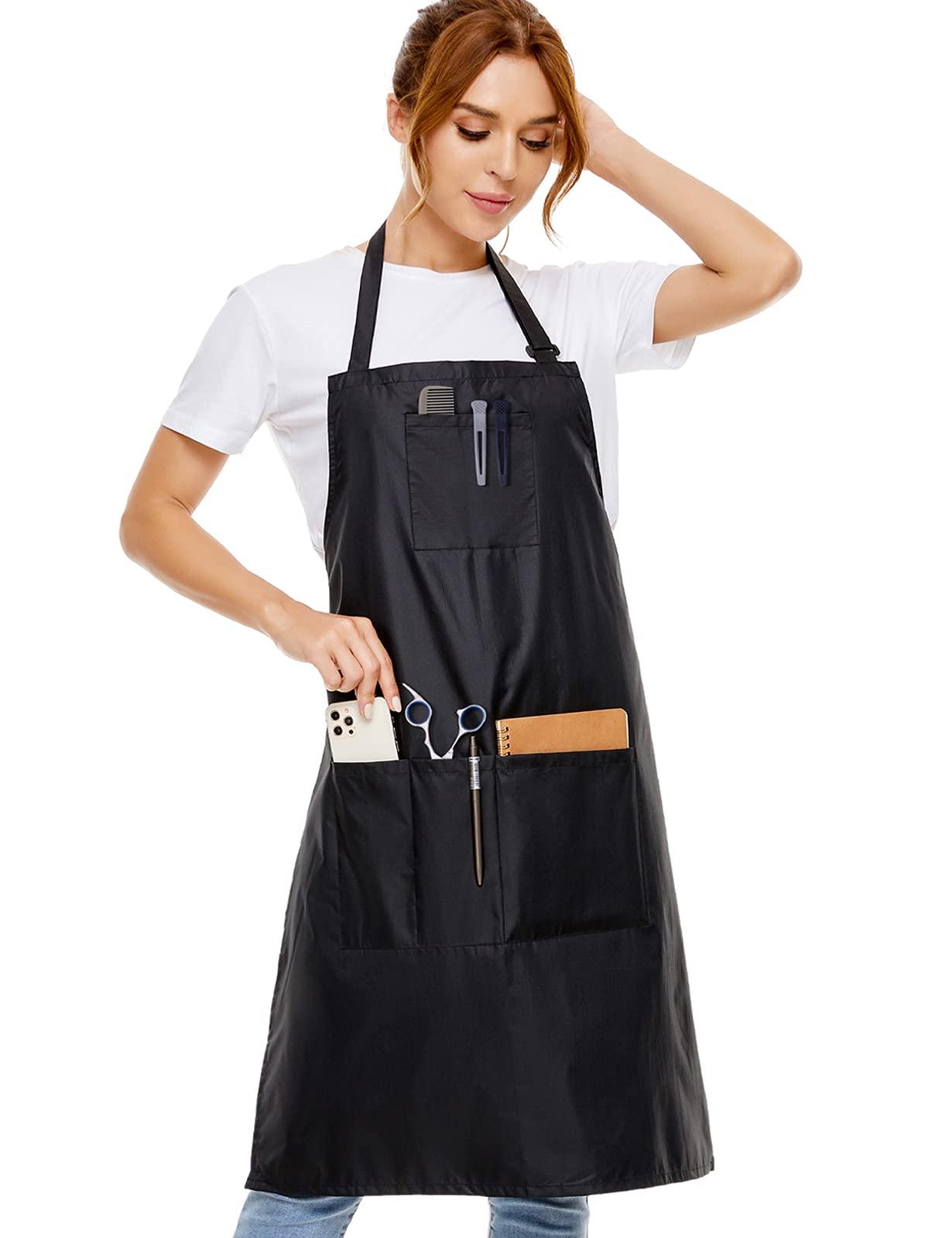 Radicaln Black Kitchen Apron For Men & Women, Adjustable Denim Aprons With Multiple Pockets Ideal For Bbq Accessories Black - View #10