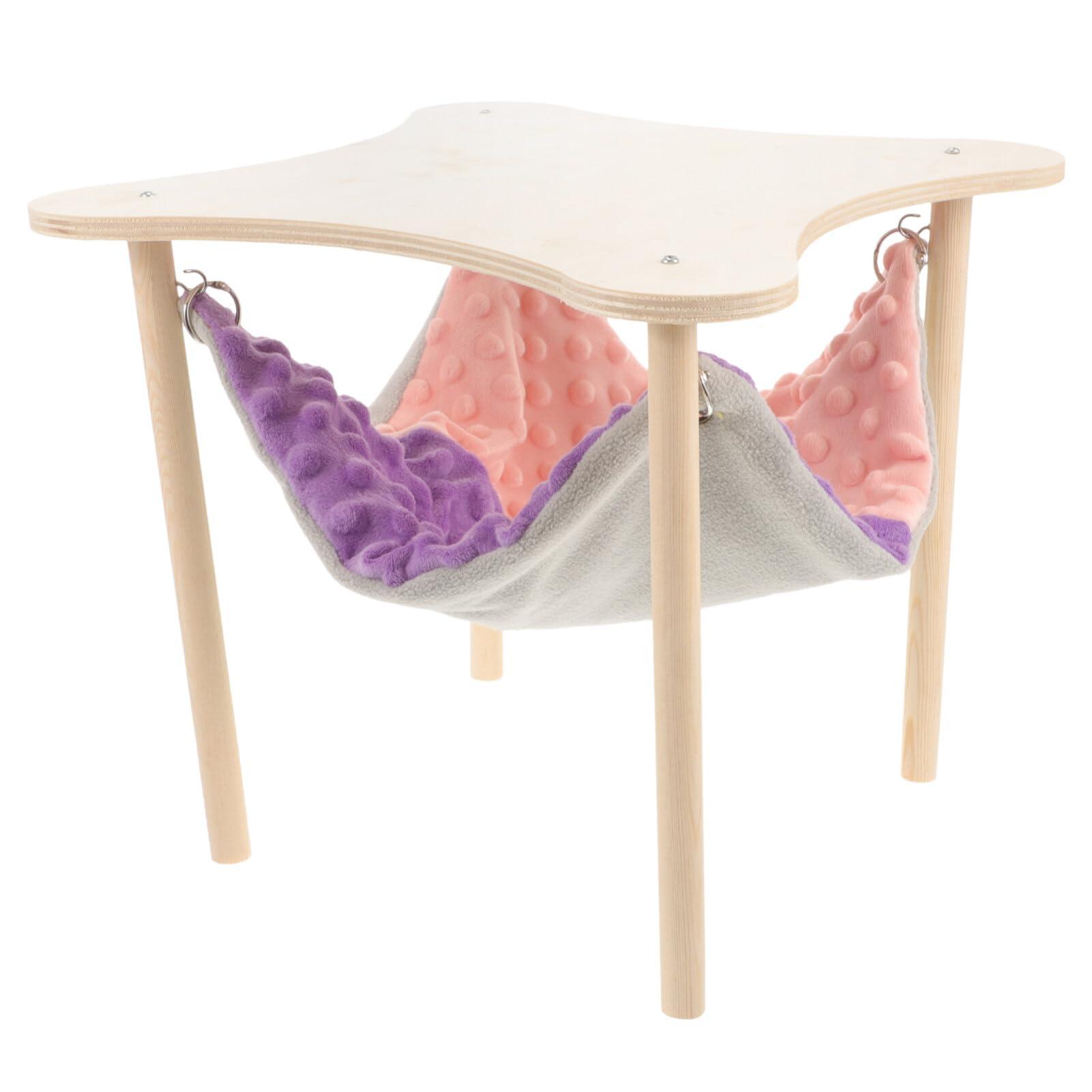 Housoutil Small Rodents & Ferret Hammock With Stand, Wooden, Adjustable