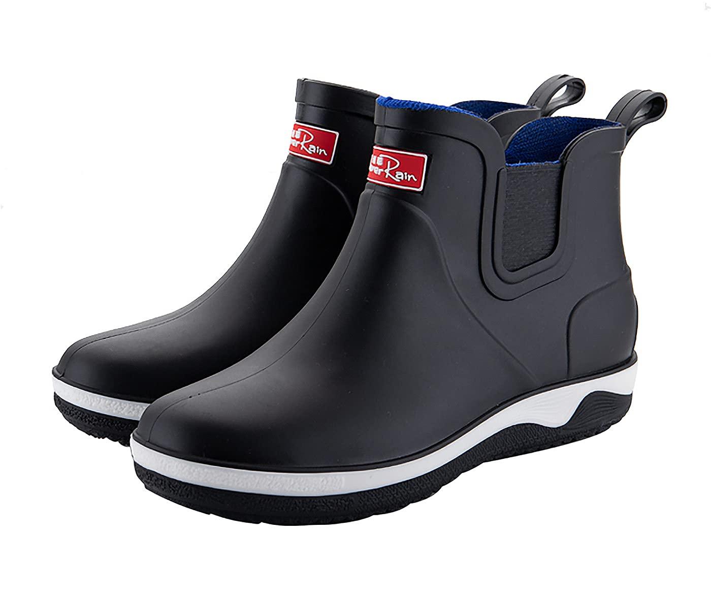 Waterproof Ankle Rain Boots with Anti-Slip Traction for Outdoor Work Men main image 3