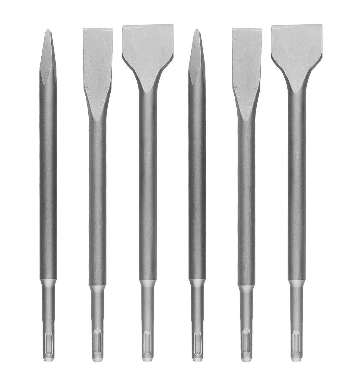 6-Piece Hammer Drill Bit Set Hammer Drill Bit Set Concrete Drill Bit Set With Point Chisel Slot Chisel Sds Plus Chisel Set For Electric Hammer Drills - View #9