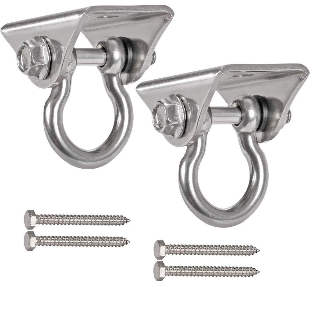 Naseom Schommelhangers – 2 Stuks, RVS 304, Met Lagers, 180° Beweegbaar, Voor Hangstoelen, Hangmatten, Bokszakken, Binnen En Buiten