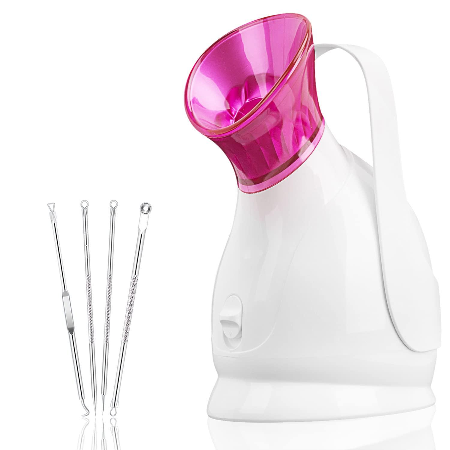 Nano Ionic Facial Steamer - Pink | Hydrating Hot Mist for Deep
