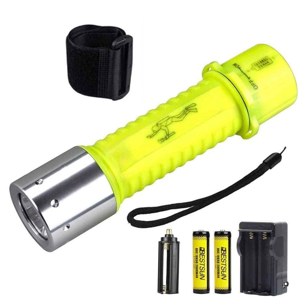 APLOS HP900 Diving Headlamp - 3000 Lumen Rechargeable Scuba Flashlight IP68 Waterproof