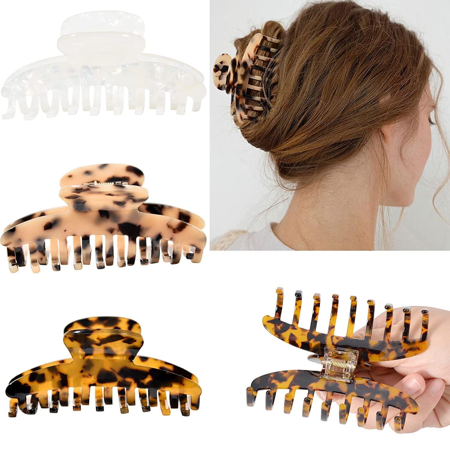 Large Wide Hair Claw Clips Extra Large for Thick Hair Dark Tortoise LILIEBE 4.8 Extra Large Claw Clips for Long Thick Hair  main image 2