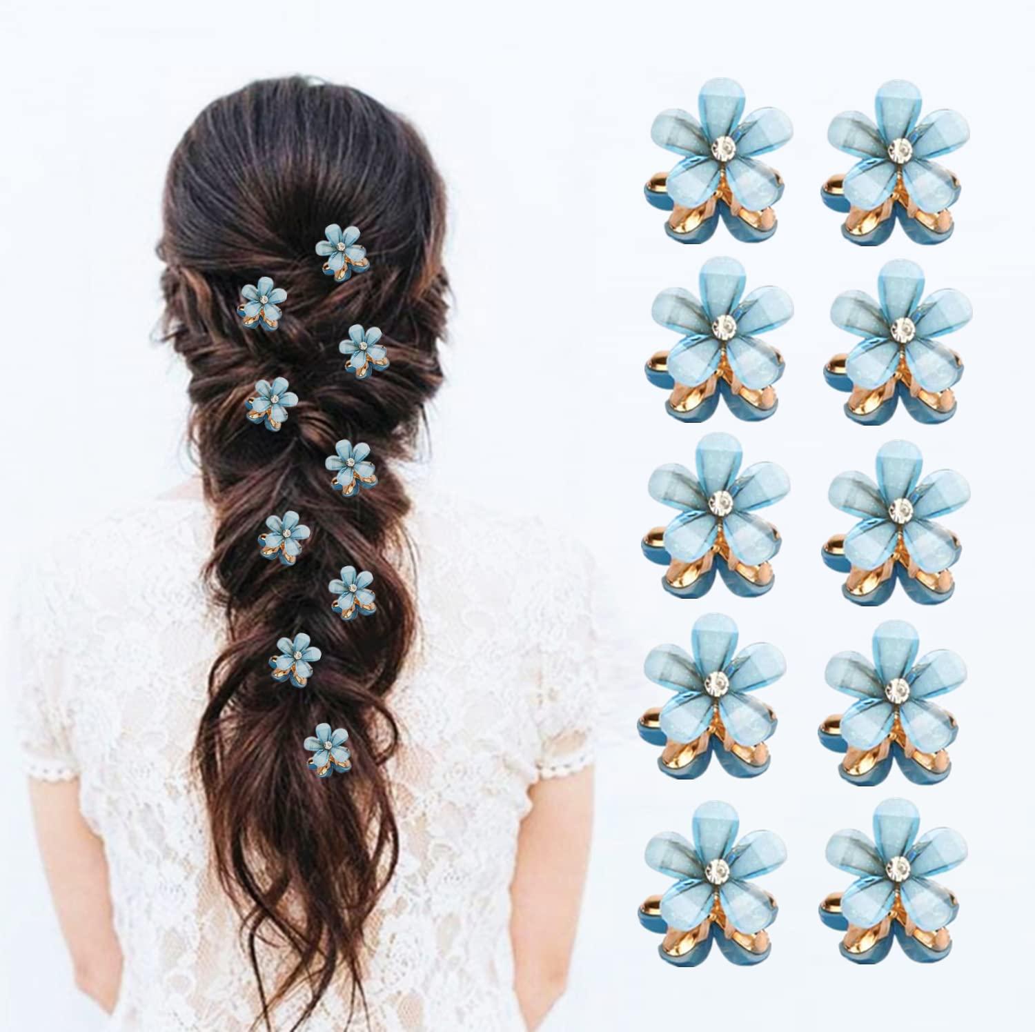 Multicolor Crystal Flower Hair Clip Rainbow Floral Hair Barrette Botanical Flower Barrettes – Calico Unicorn main image 2