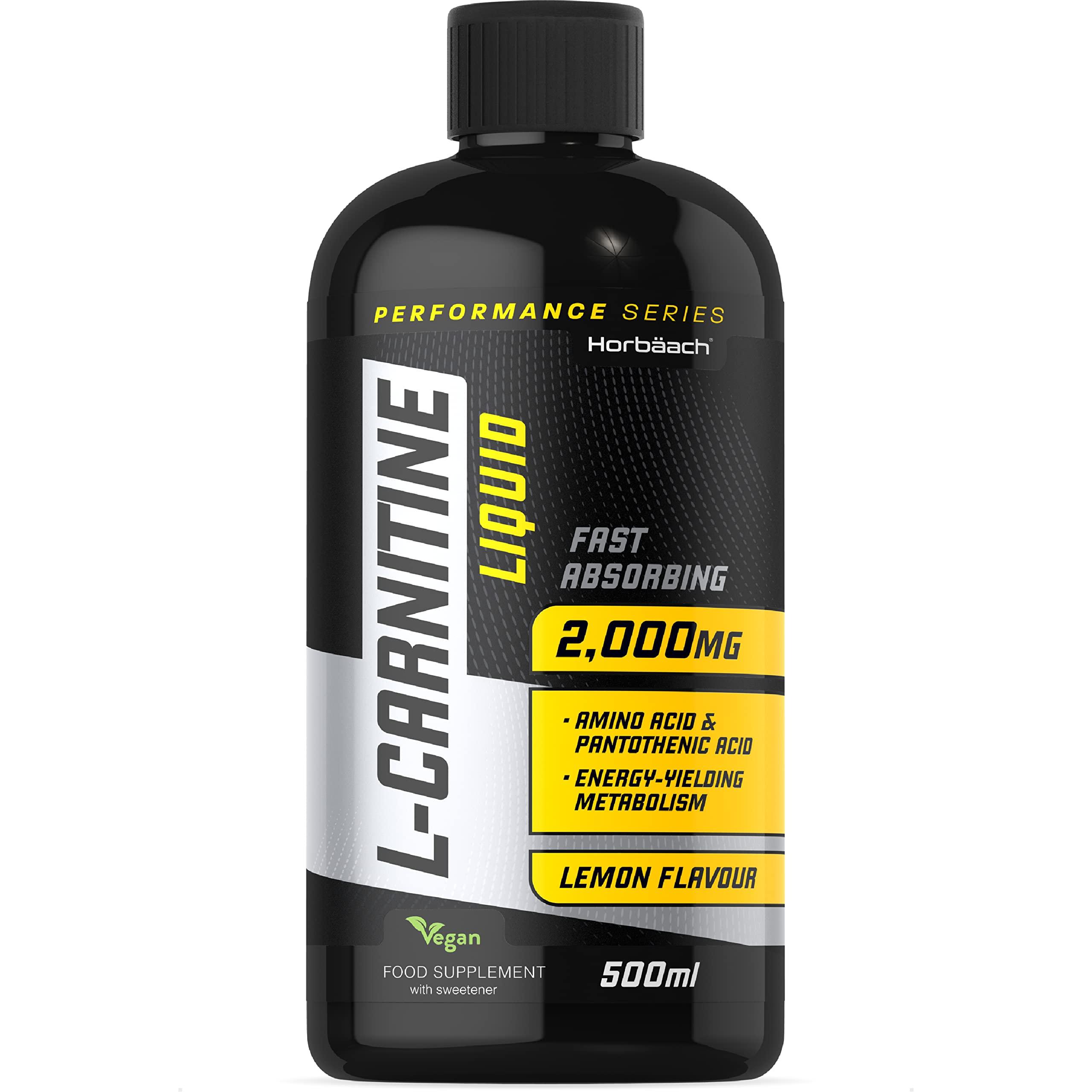 l carnitine 2000 mg liquid L Carnitine Liquid 2000mg | 500ml Lemon Flavour | High Strength Amino Acid  with Vitamin B5 | Energy Metabolism | Vegan by Horbaach | Buy Now with  Express International Delivery