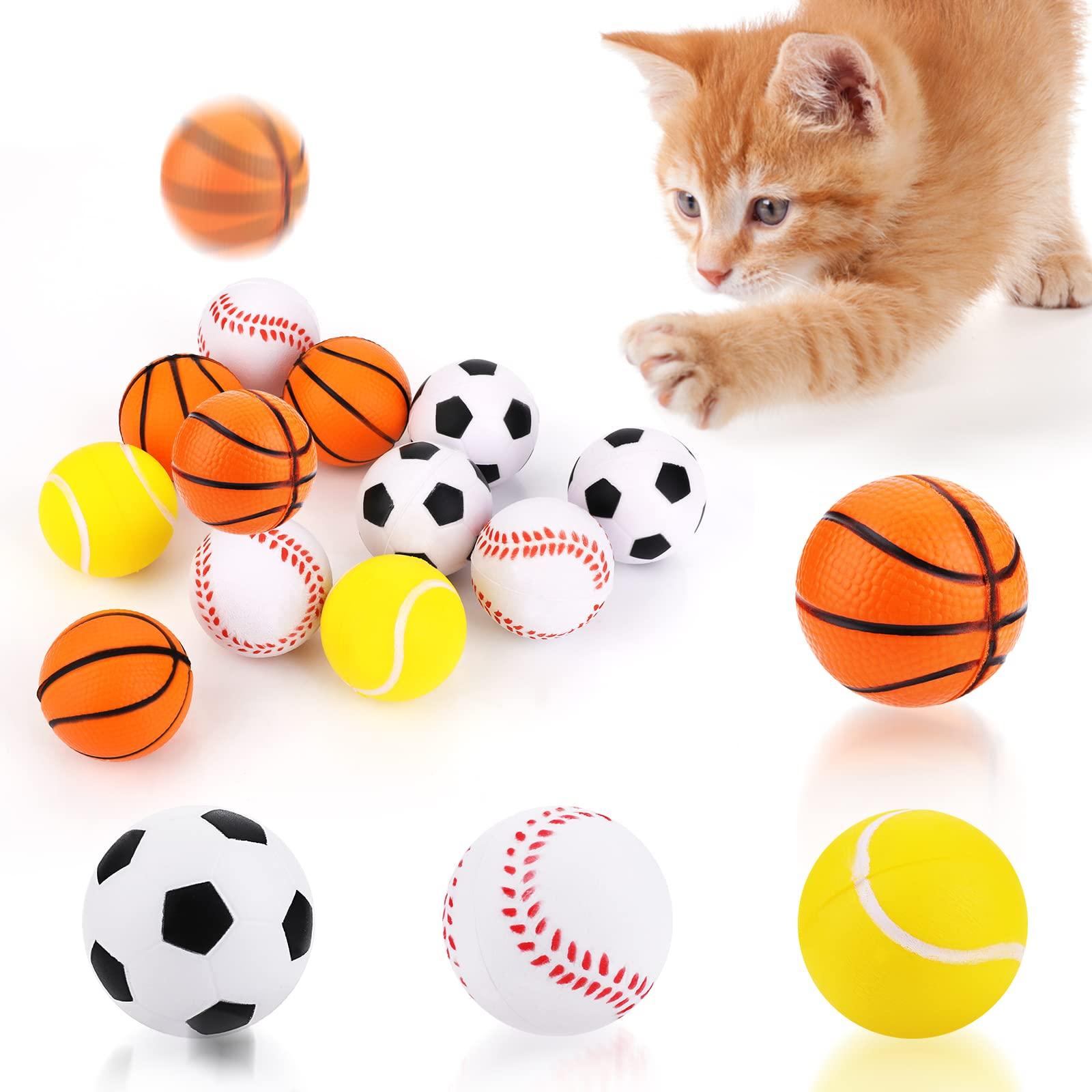 TIESOME Quiet Foam Cat Toy Balls 12PCS 4 CM Large Sponge Cat Ball Soft Cat Soccer  Ball Playset Interactive Cat Toys Cat Exercise Toy Balls Pet Sports Ball for  Cat Kitten | Buy Now with Express International Delivery | GoSupps.com
