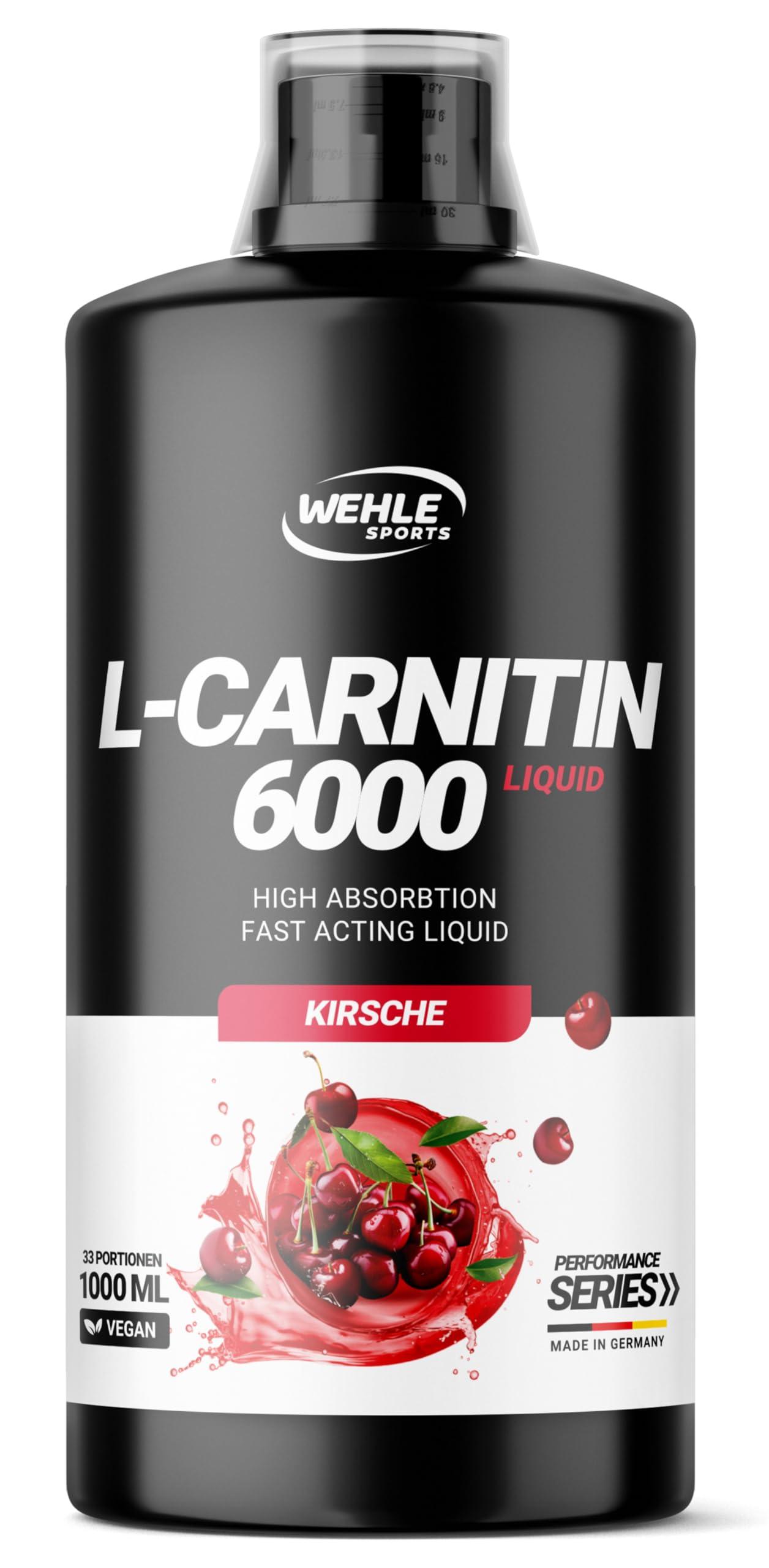 L-Carnitine 6000 Liquid (1000 ml) - High-Dose 6000 mg Amino Workout Drink -  Delicious Vegan Cherry Flavor - Wehle Sports | Buy Now with Express  International Delivery