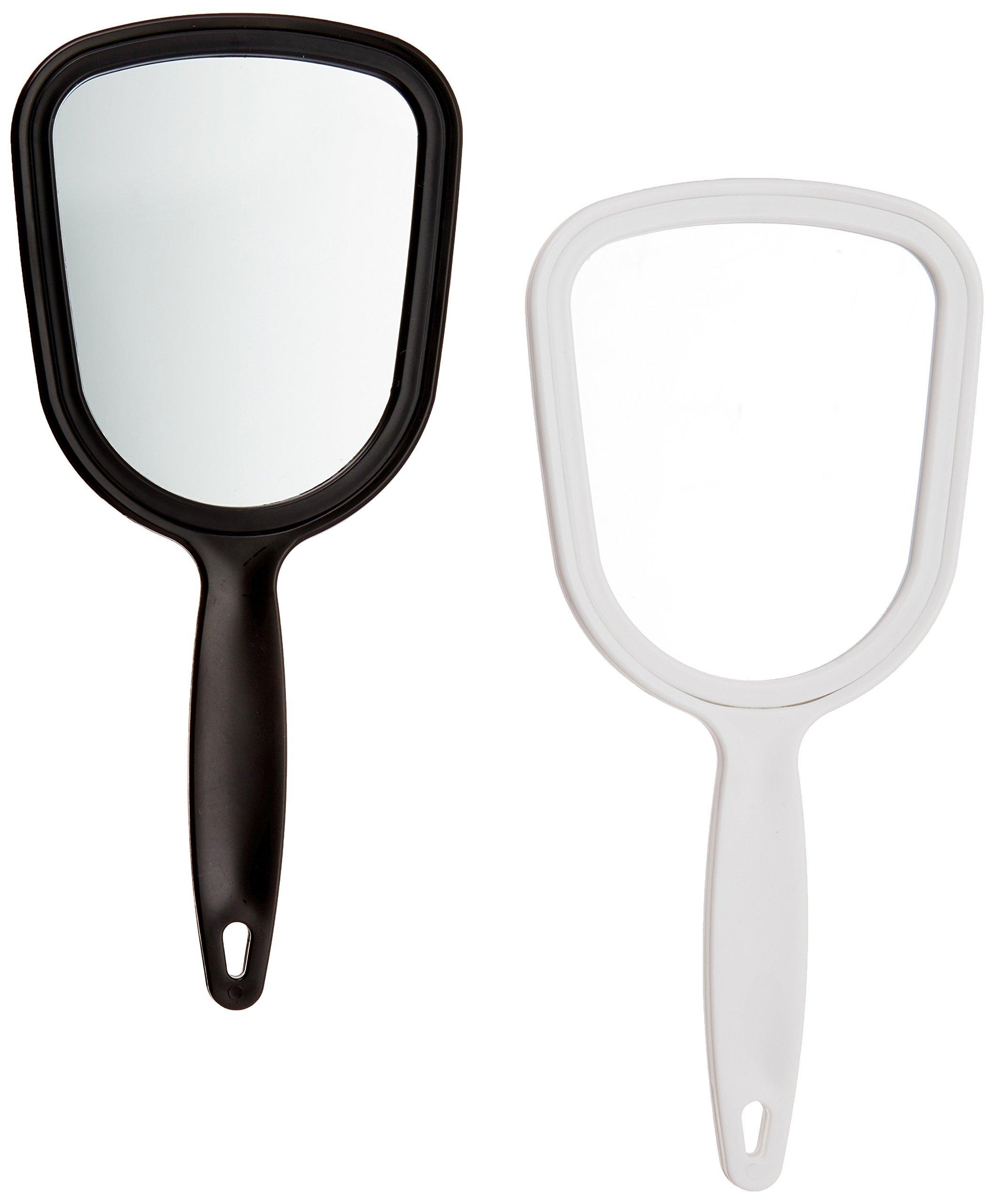 Soft 'N Style Hand Mirror 4-1/2 x 3-3/4 - Pack of 12 (6 White, 6