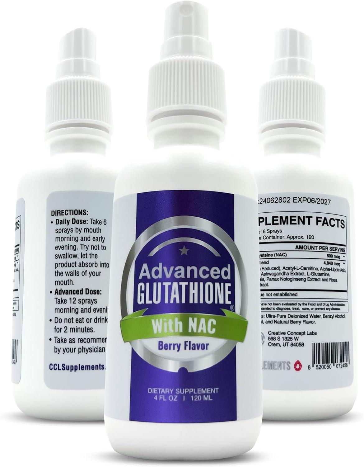 CCL Supplements Advanced Glutathione & NAC Spray Supplement, Reduced  Glutathione - Gluten-Free (4 oz) 4 Fl Oz (Pack of 1) | Buy Now with Express  International Delivery | GoSupps.com