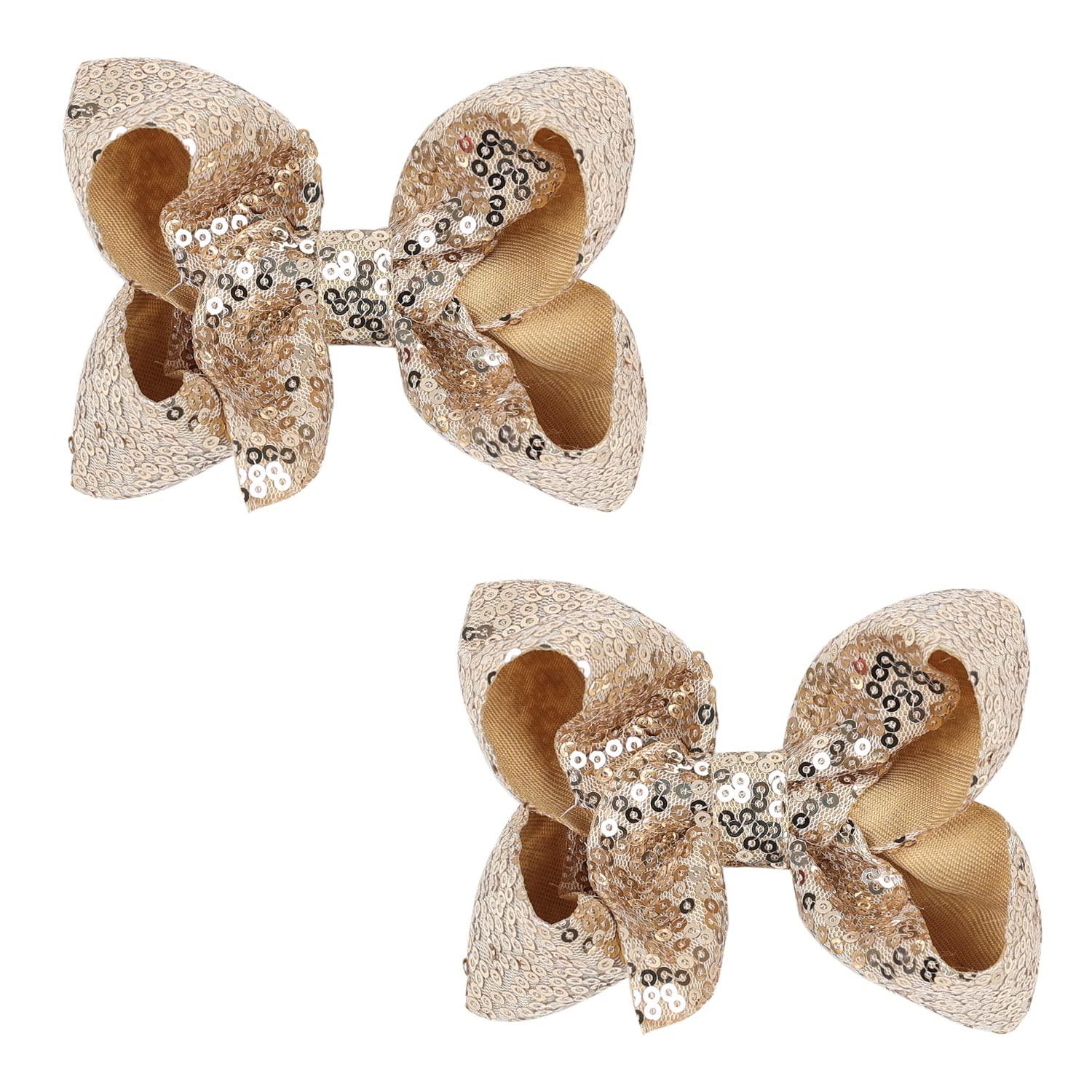 Glitter Hair Bows Sequin Big Clip 2 Pack for Women Girls Hair Accessories Amazon.com : ZOLYCO Large Big 7 Inch Glitter Bow Clip Sequin  main image 2