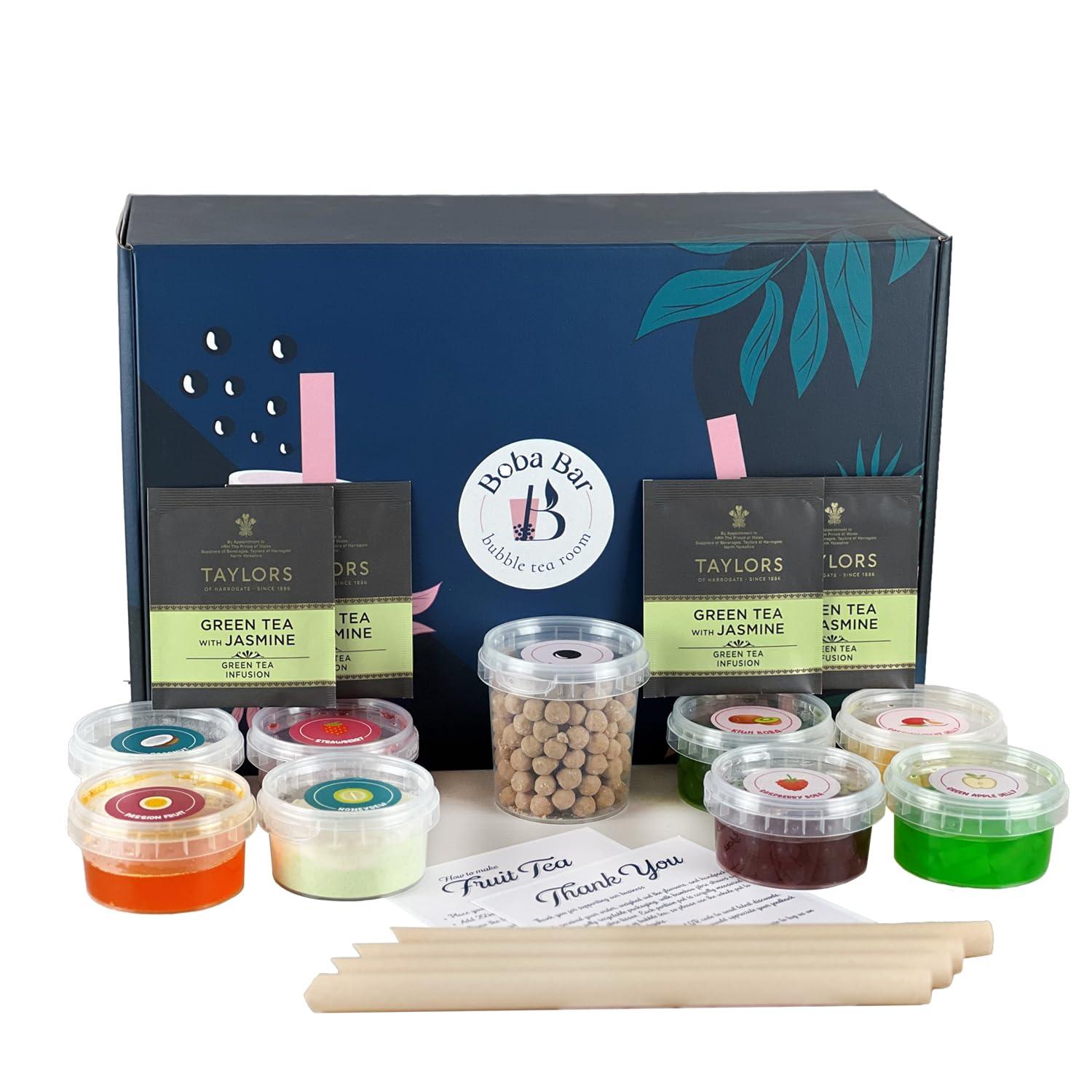 BOBA BAR Ramadan Special Mixed Bubble Tea Kit | Ramadan Hamper & Eid Gift | Delightful Boba Ramadan Gift Set- Popping Boba & Jelly, Tapioca Pearls (Serves 6 X 500 Ml Drinks