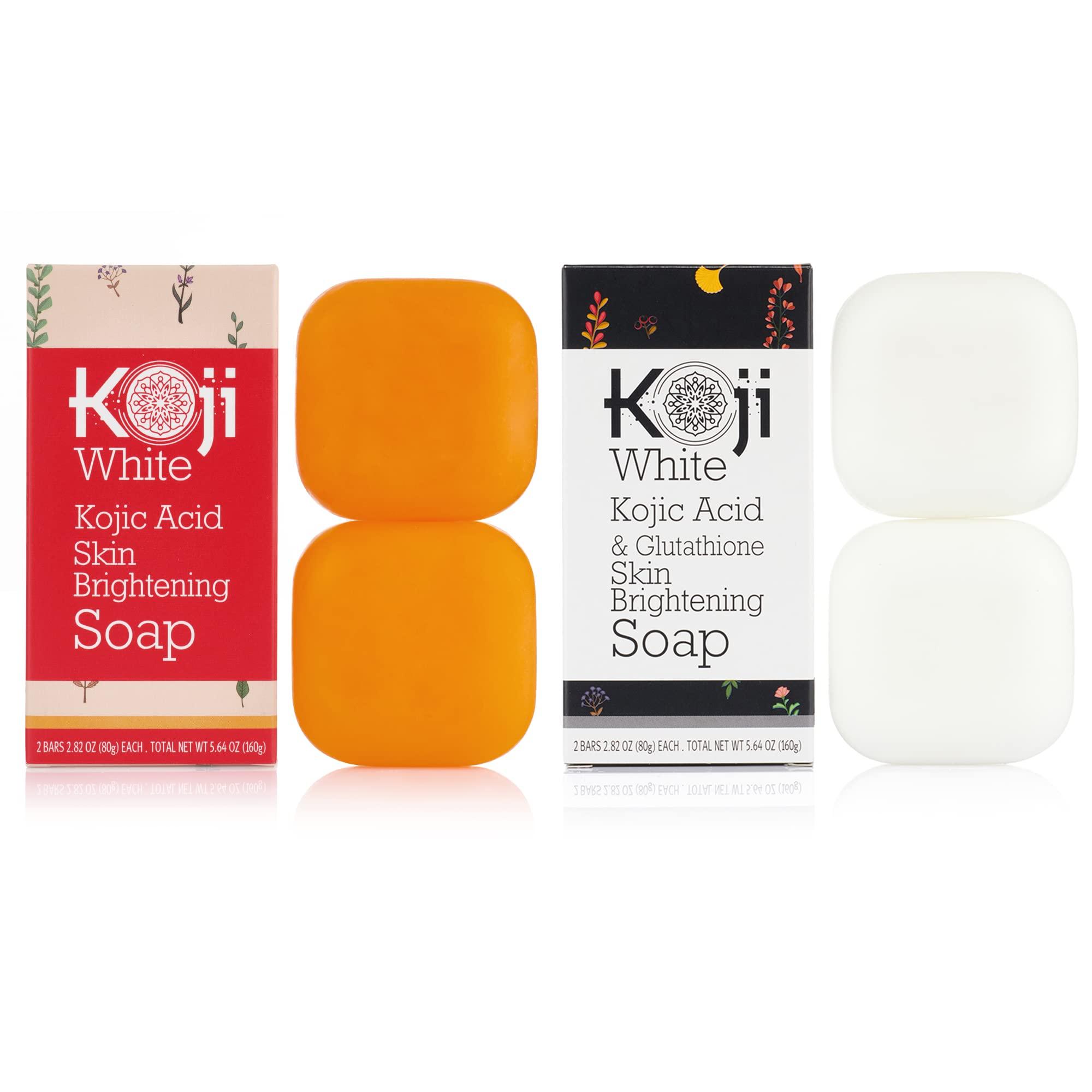 Skin Brightening Kojic Acid & Glutathione Soap Bundle for Dark Spots -  Moisturizing Face & Body, Helps with Uneven Skin Tone - SLS & Paraben Free  | Buy Now with Express International Delivery | GoSupps.com