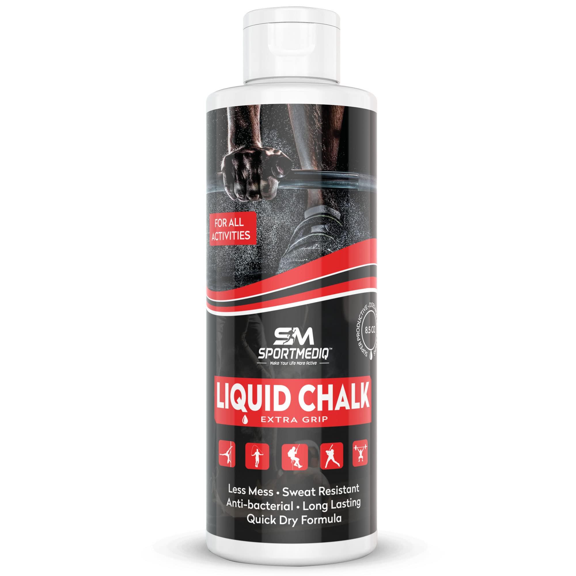 SPORTMEDIQ Pro Grade Vloeibaar Krijt - 1 Pack - Knoeivrije Professionele Handgreep voor Gym, Gewichtheffen, Rotsklimmen, Gymnastiek, Rotsklimmen - Droogt in seconden - 47,9 ml Reismaat met riemclip