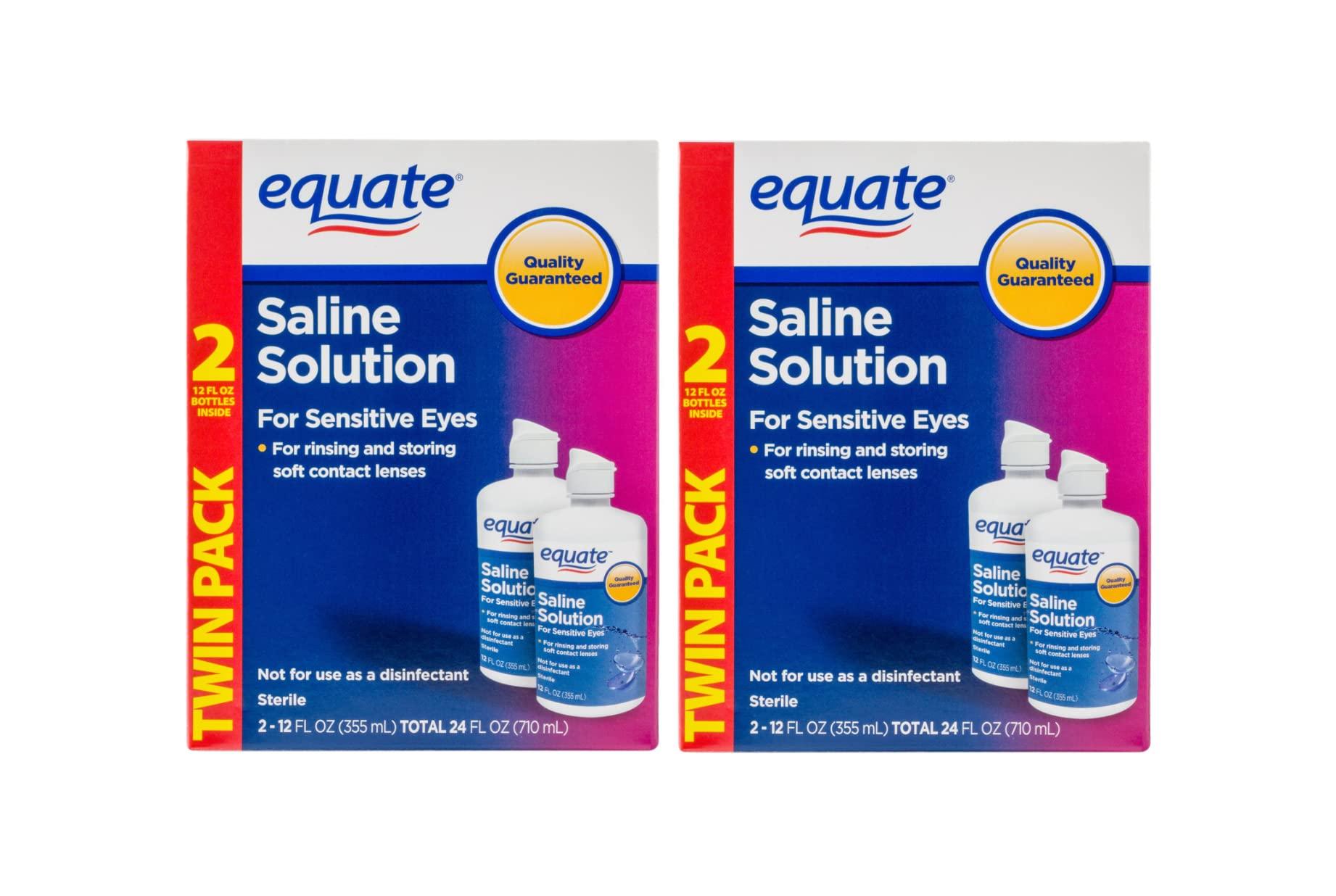 Equate Saline Solution for Sensitive Eyes 12 FL Oz Twin Pack (4