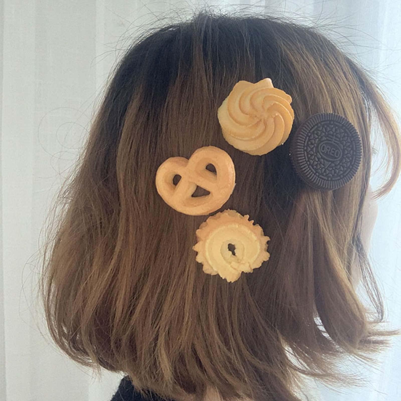 7Pack Side Hair Clips for Styling Salon Simulation Cookies Pattern Fun Hair Amazon.com : Sttiafay 7Pack Side Hair Clips for Styling  main image 4