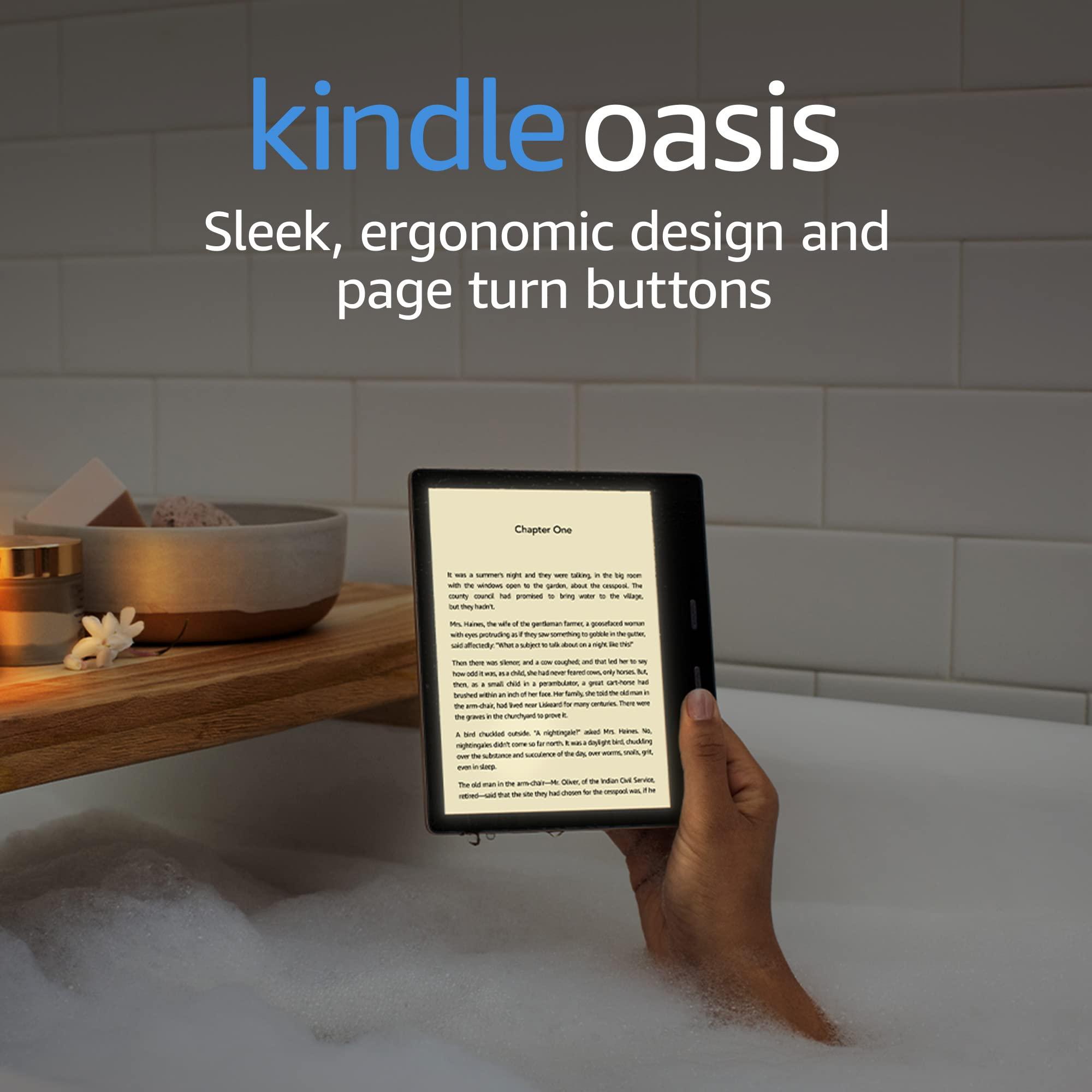 Kindle Oasis With 7 display and page turn buttons 32 GB Lockscreen